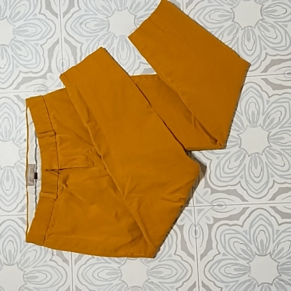 Womens Pants Slacks Banana Republic Mustard Bottoms Sz 8 Harvest Mid Rise